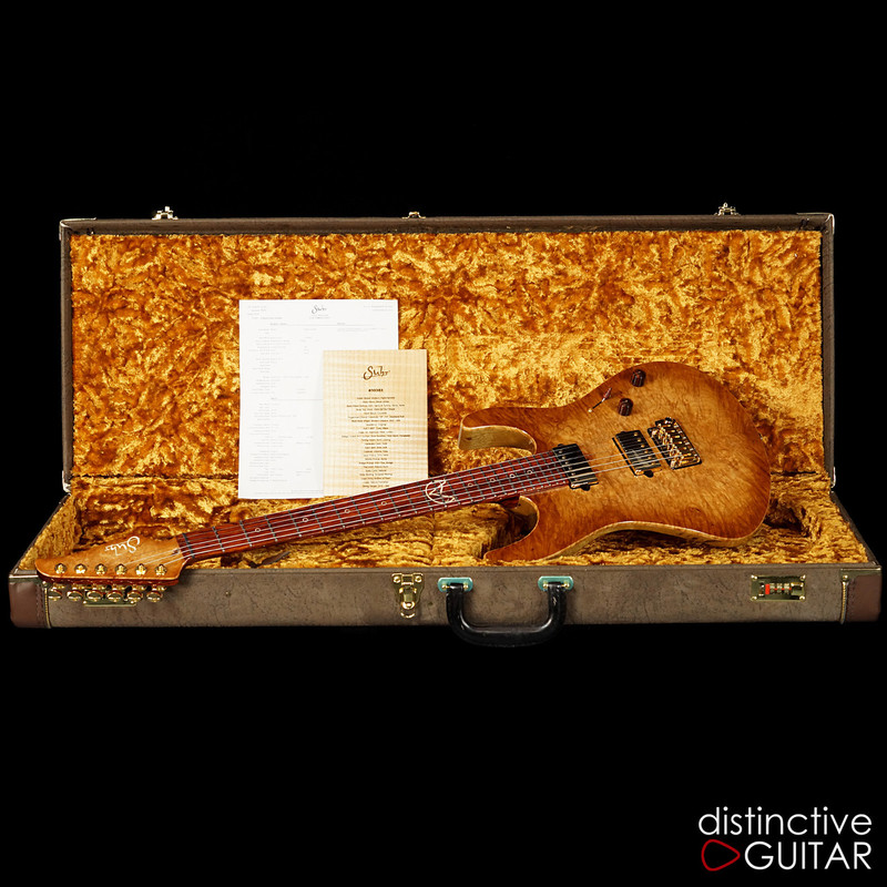 Suhr Custom Modern Distinctive Select #12 Black Limba / Cocobolo Waterfall Burl Natural Burst